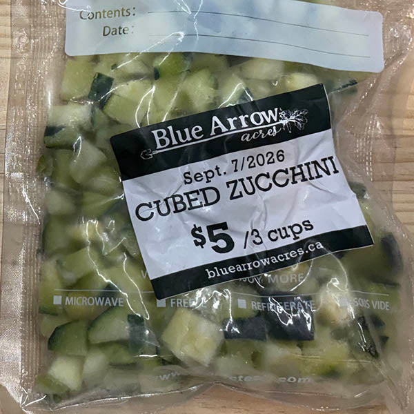 Frozen Zucchini - Cubed